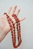 1960s Dimpled red & black plastic two strand necklace