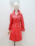 1970s Red vinyl double breasted raincoat - Extra small