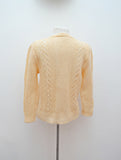1960s Pastel peach wool openwork knit cardigan - Medium