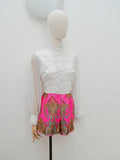 1960s Psychedelic hotpants playsuit - Small Medium