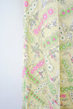 1940s 50s Pastel green & pink atomic daisy print cotton dress - Small