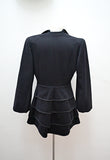 1940s Black cashmere tiered peplum jacket with Bakelite buttons