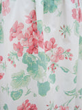 1980s Geranium print full button side summer dress - Small