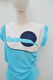 1980s Blue moon silhouette applique towelling top - Small Medium