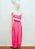 RESERVED 1970s 80s Genie leg hot pink jumpsuit - Extra X small