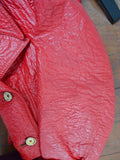 1970s Red vinyl double breasted raincoat - Extra small