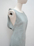 1990s Armani duckegg linen low back summer dress - Extra small Small