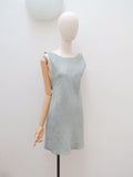 1990s Armani duckegg linen low back summer dress - Extra small Small