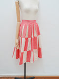 1950s Checkerboard patchwork cotton skirt - Extra X small