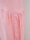 1920s Pink combed cotton embroidered day dress - Small
