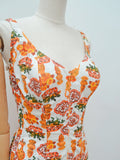 1960s Novelty print cotton French swimsuit - Medium Large
