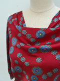 1930s Burgundy cowl neck slinky evening top - Small