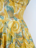 1950s Liberty label pleated bust summer dress - Extra small