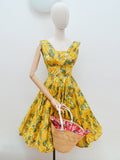 1950s Liberty label pleated bust summer dress - Extra small