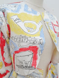 1980s Musical instrument novelty print skirt set - Extra x small