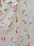 1970s Novelty bow print silk dress - Small