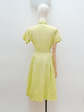1950s 'Mericana' Linzi Line chartreuse cotton dress - Extra small