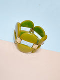 1930s Green bakelite huge link bracelet
