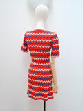 1970s Kweens of Chelsea zigzag knit dress - Extra small