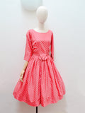 1950s Polka dot Peggy Page day dress - Medium