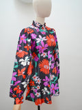 1960s Balloon sleeve floral party dress - Extra small
