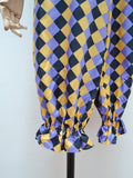 1960s 70s Silk Harlequin costume jumpsuit - Medium