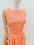 1960s Apricot faux silk dress - Small Medium