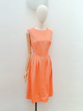 1960s Apricot faux silk dress - Small Medium