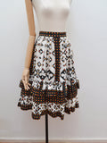 1970s Novelty club print spotty cotton skirt - Extra small Small