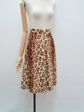 1960s Ocelot print velveteen midi skirt - Extra X small