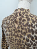 1960s Leopard print angora mix sweater - Extra extra small