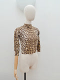 1960s Leopard print angora mix sweater - Extra extra small