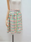 1950s Pastel belted skirt with pocket - Small