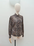 1970s Horrockses leopard print blouse - Medium