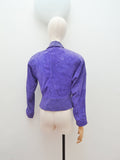 1980s Purple suede peplum jacket - Small