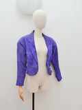 1980s Purple suede peplum jacket - Small