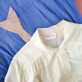 1950s Cream silk St Michael blouse - Medium Large