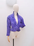1980s Purple suede peplum jacket - Small