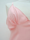 1940s Pink silk crepe de chine bias cut nightgown - Small