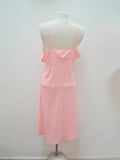 1940s Pink silk crepe de chine bias cut nightgown - Small
