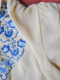 1930s 40s Embroidered silk Hungarian folk blouse - S M