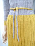 1940s Grey & ochre wool knit dress - Extra small