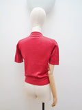 1960s Jaeger cranberry wool sweater top - Small