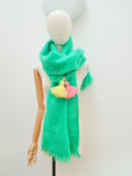 Mosy & Co. 1960s Green mohair scarf & tassel pin