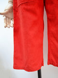 1950s 60s Red corded velvet clam digger pants - Extra small