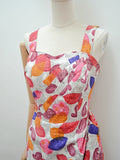 1950s Printed cotton sarong skirt summer dress - Medium Large