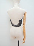 1950s Open back lace boned longline bra - 36B Small Medium