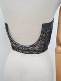 1950s Open back lace boned longline bra - 36B Small Medium