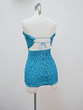 1940s Teal Martin White Telescopic ruched swimsuit - Extra Small Small