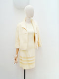 1960s Cream boucle skirt suit - Extra small Small